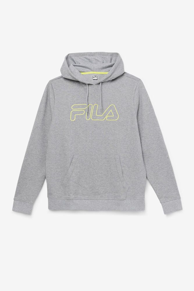 Fila Hoodie Panske Leonidas Siva - QBNHC7508